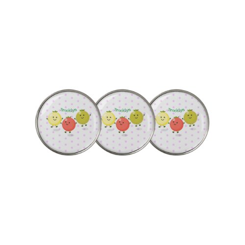 Cute cherry tomatoes cartoon illustration golf ball marker