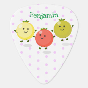 Cute cherry tomatoes cartoon illustration guitar pick