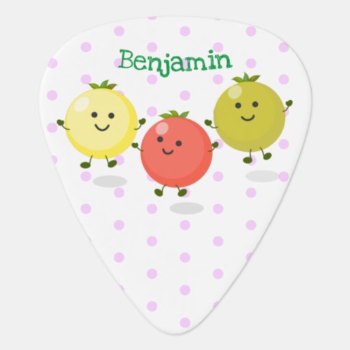 Cute cherry tomatoes cartoon illustration guitar pick