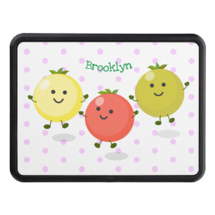 Cute cherry tomatoes cartoon illustration hitch cover
