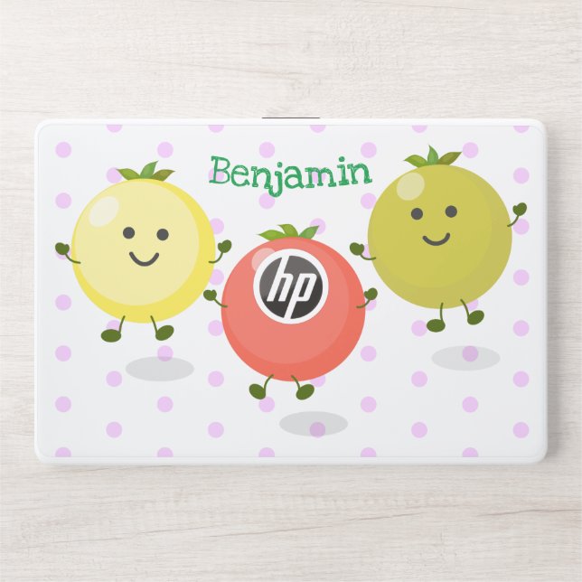 Cute cherry tomatoes cartoon illustration HP laptop skin (Front)