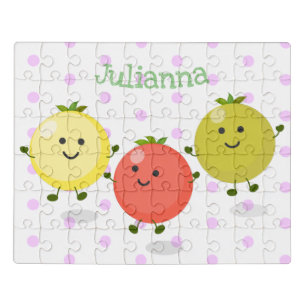 Cute cherry tomatoes cartoon illustration jigsaw puzzle