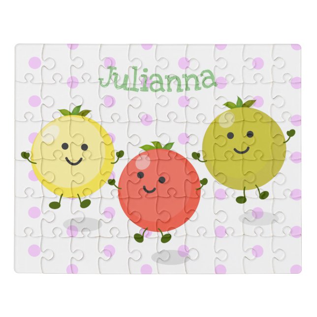 Cute cherry tomatoes cartoon illustration jigsaw puzzle (Puzzle Horizontal)