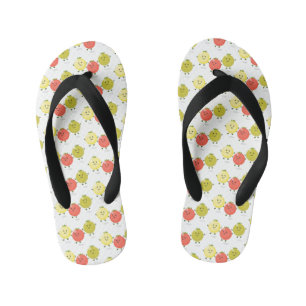 Cute cherry tomatoes cartoon illustration kid's flip flops