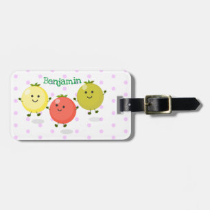 Cute cherry tomatoes cartoon illustration luggage tag