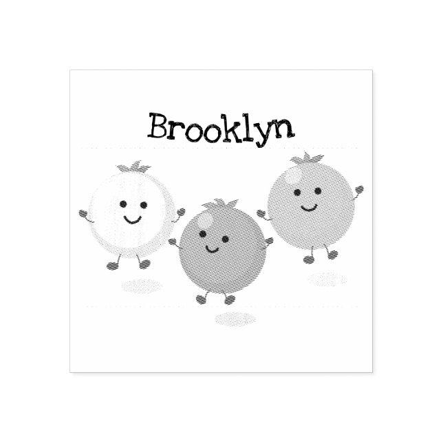 Cute cherry tomatoes cartoon illustration rubber stamp (Imprint)