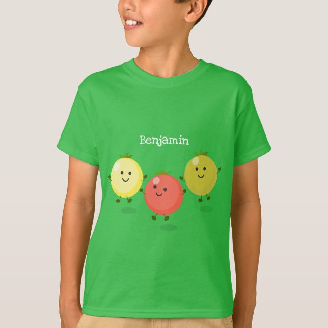 Cute cherry tomatoes cartoon illustration T-Shirt (Front)