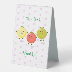 Cute cherry tomatoes cartoon illustration table tent