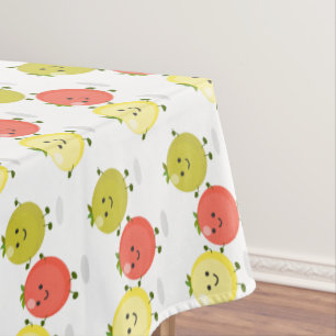 Cute cherry tomatoes cartoon illustration tablecloth