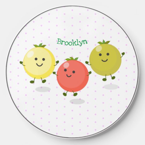 Cute cherry tomatoes cartoon illustration wireless charger 