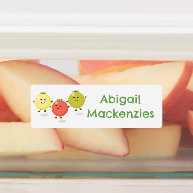 Cute cherry tomatoes cartoon personalized  labels (Affixed)