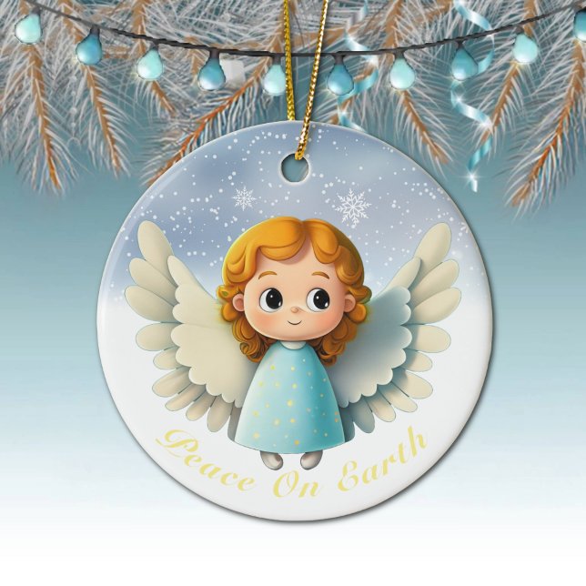 Cute Cherub Baby Girl Angel, Peace On Earth 👼🏻🎄 Ceramic Ornament (Cute Cherub Baby Girl Angel, Peace On Earth Ceramic Ornament, Whimsical Girly
Xmas Decor Gift 👼🏻🎄)