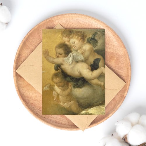 Cute Cherubs detail from Annunctiation _ Fine Art Postcard