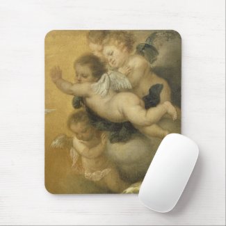 Cute Cherubs detail of an Annunctiation - Fine Art Mouse Pad