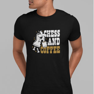 Cute Chess and Coffee Chess Lover Knight Art T-Shirt