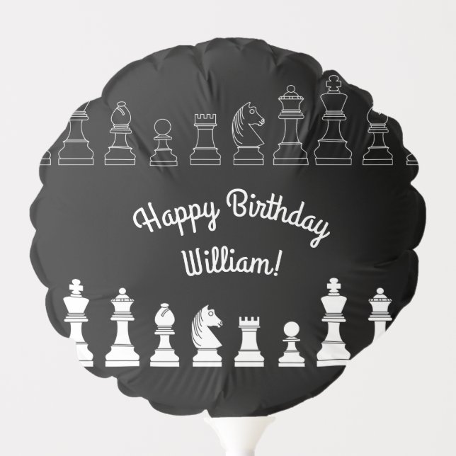 Cute Chess Board Games Kids Birthday Party Balloon (Front)