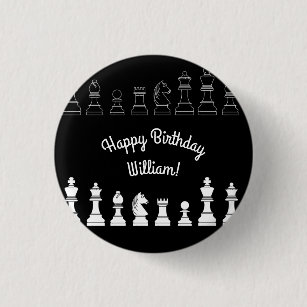 White Rook Chess Piece Button | Wacky Buttons