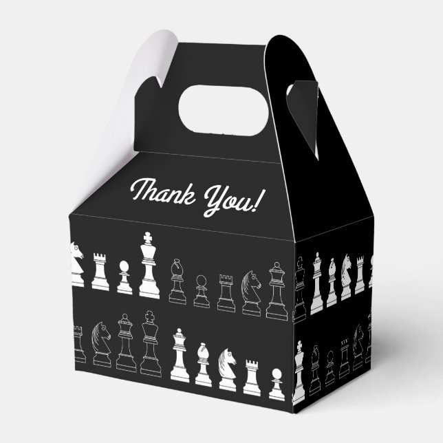 Cute Chess Board Games Kids Birthday Party Favor Boxes (Back Side)