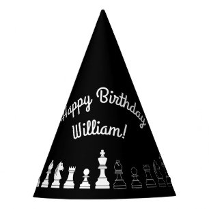 Cute Chess Board Games Kids Birthday Party Hat