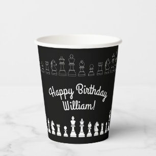 Cute Chess Board Games Kids Birthday Party Paper Cups