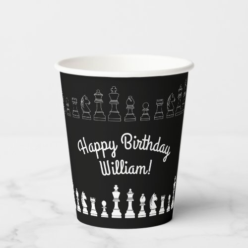 Cute Chess Board Games Kids Birthday Party Paper Cups