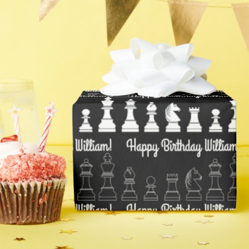 Cute Chess Board Games Kids Birthday Party Wrapping Paper