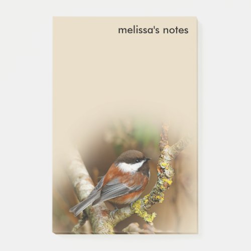 Cute Chestnut_Backed Chickadee Songbird in Tree Post_it Notes