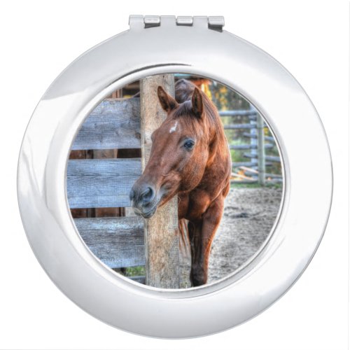 Cute Chestnut Horse Mare Photo Gift Mirror For Makeup