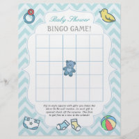 Cute Chevron Baby Shower Bingo Game Flyer