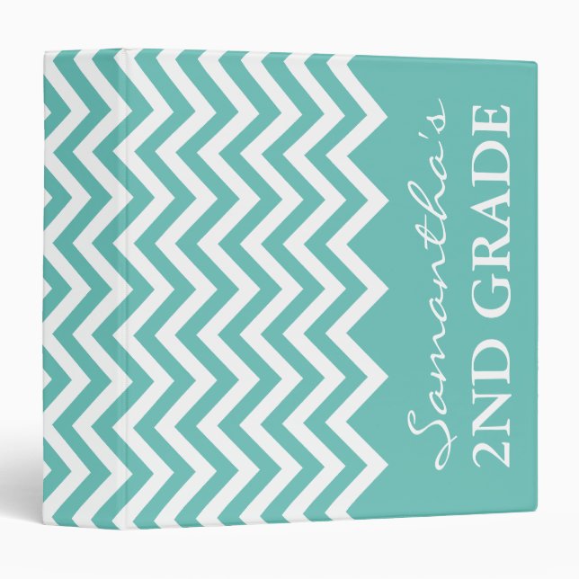 Cute chevron binder for 2nd grade school teacher (Front/Spine)
