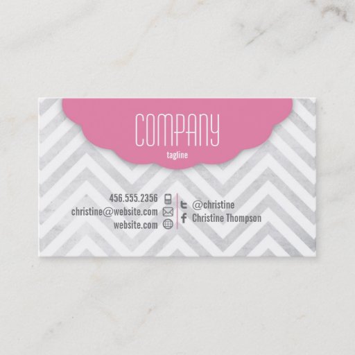 Customizable Cute Chevron Professional Business Card