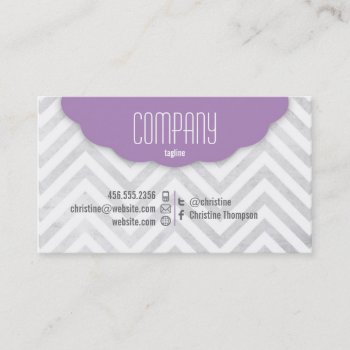 Cute Chevron Professional Business Card by wrkdesigns at Zazzle