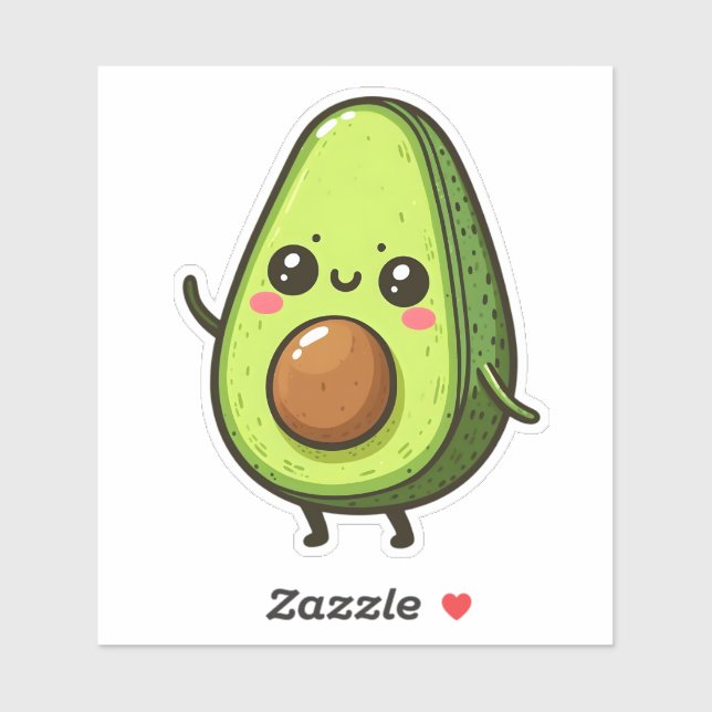 Cute Chibi Avocado Sticker (Sheet)