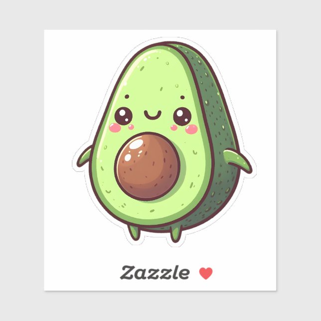 Cute Chibi Avocado Sticker (Sheet)