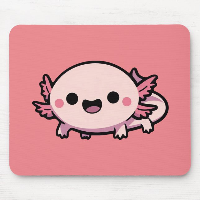 Cute Chibi Axolotl Mouse Pad (Front)