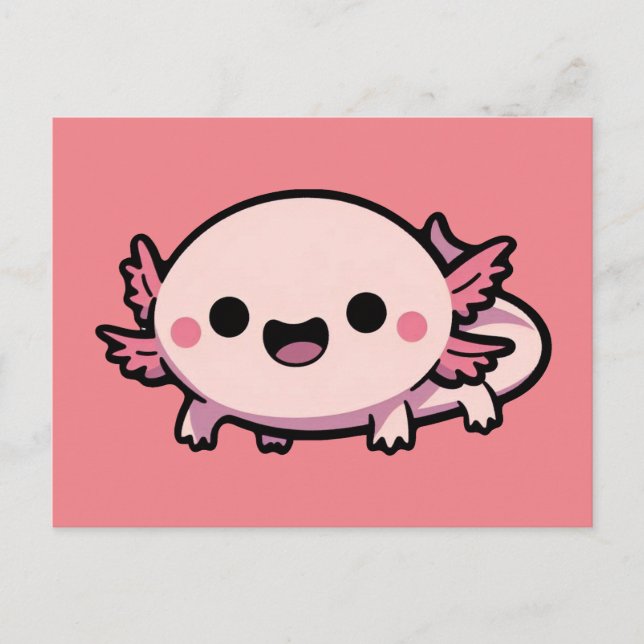 Cute Chibi Axolotl Postcard (Front)