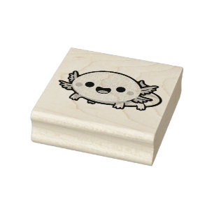 Cute Chibi Axolotl Rubber Stamp