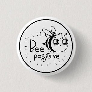 Cute Chibi Bee illustration Quote Button