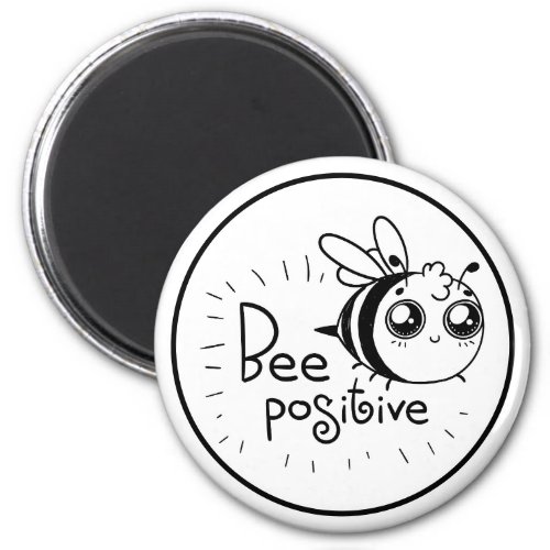 Cute Chibi Bee illustration Quote Magnet