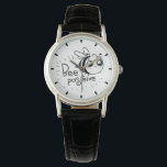 Cute Chibi Bee illustration Quote Watch<br><div class="desc">Cute line drawing of a bumble bee telling you to bee positive.</div>