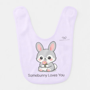 Cute Chibi Bunny Rabbit Personalized Baby Bib