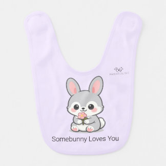 Cute Chibi Bunny Rabbit Personalized Baby Bib