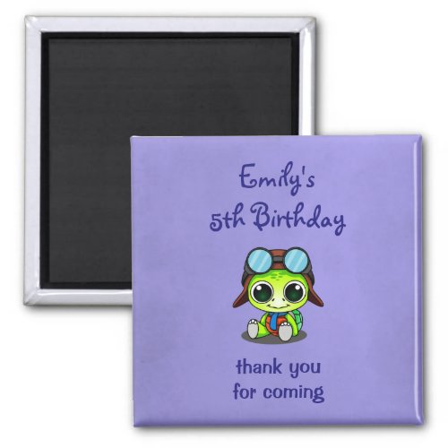 Cute Chibi Cartoon Turtle Birthday Thank You Magnet