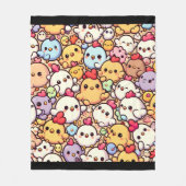 Cute Chibi Chicken Pattern Design Fleece Blanket (Front)