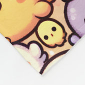 Cute Chibi Chicken Pattern Design Personalised Fleece Blanket (Corner)