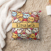Cute Chibi Chicken Pattern Design Personalised Throw Pillow (Blanket)