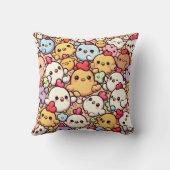 Cute Chibi Chicken Pattern Design Personalised Throw Pillow (Back)