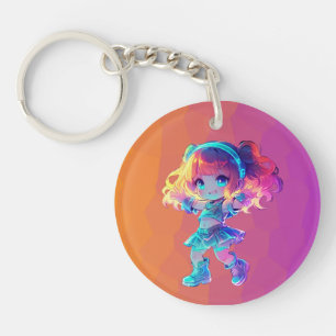 Cute Chibi Dancing 2 Keychain