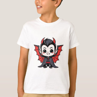 Cute Chibi Dracula - Cartoon Halloween T-Shirt