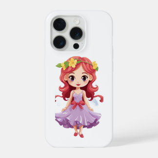 Cute Chibi Fairy Princess Purple Gown iPhone 15 Pro Case